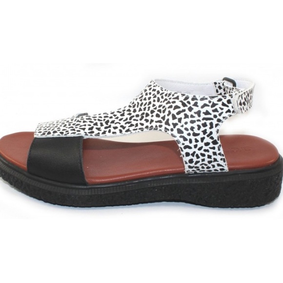 Arche Janaka Embossed Animal Print Leather sandal - Picture 4 of 6